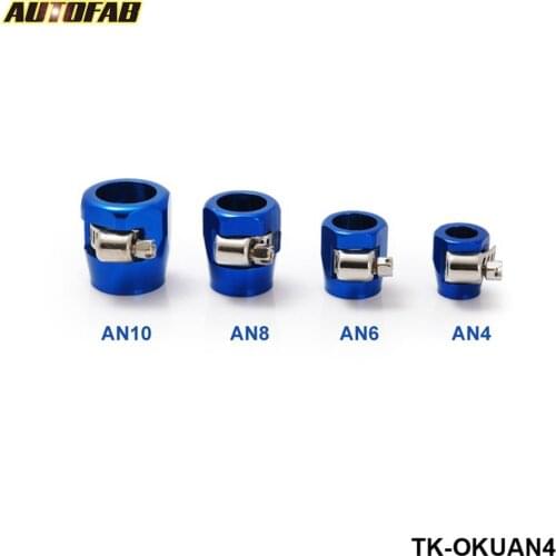 10PCS/LOT AN4 13mm Push On Hose End Cover Clamp Adapter Blue Aluminum Anodize Fitting AF-OKUAN4