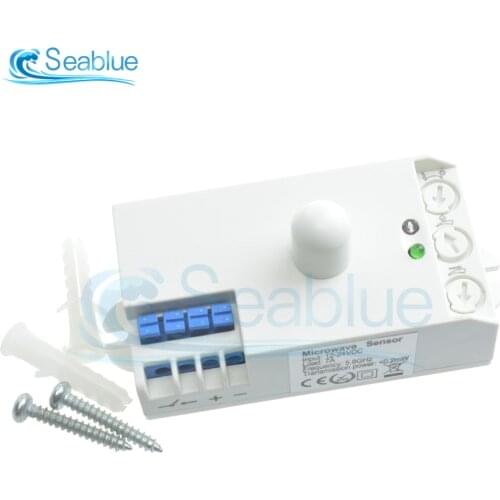 DC 12V-24V 7A 5.8GHz Microwave Radar Sensor Light Switch Body Motion Microwave Radar Sensor Switch With Shell