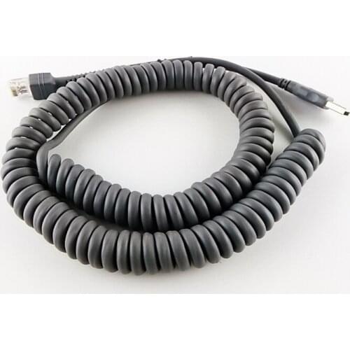 2pcs/lot BarCode Scanner USB Cable, spiral, 3M(10feet), For Symbol LS2208AP,LS1203,LS4208,LS9203,DS6707,DS6708,USB Interface