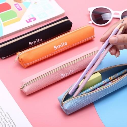 20 pcs mini Fabric pencils bags cute candy colors pen case kawaii school supplies student gift korean stationery wholesale