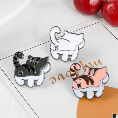 2019 cartoon creative animal dog tiger cat back alloy enamel brooch fashion collar pin bag pin woman jewelry accessories gift