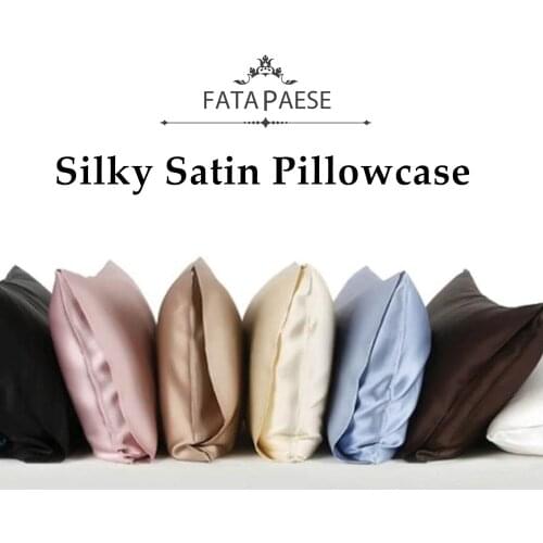 24h Ship 100% Silky Satin Pillowcase Satin King Queen Size Home Hotel Hair Health Envelope satijnen kussensloop Cushion Cover