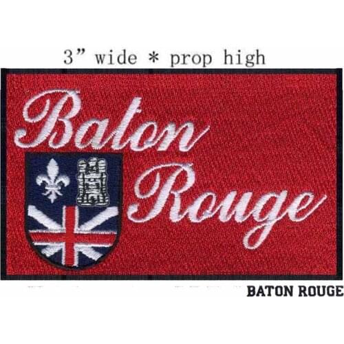 3" wide Baton Rouge, Louisiana USA Flag embroidery patch fopatch rock/sew on iron on badges/boca juniors