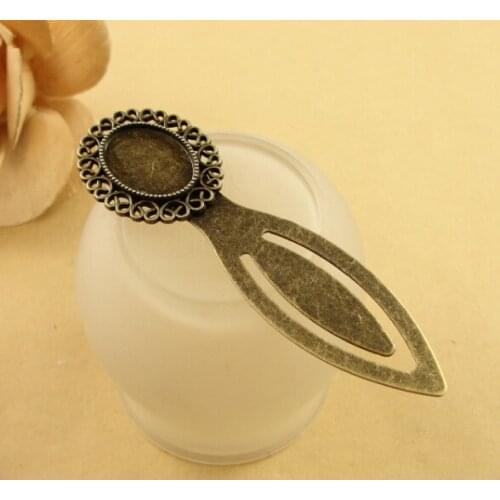 5pcs Antique Bronze Vintage Bookmark Cabochon Base Bookmark Settings Fit 13x18/20mm Handmade Cabochon Cameo DIY Bookmarks