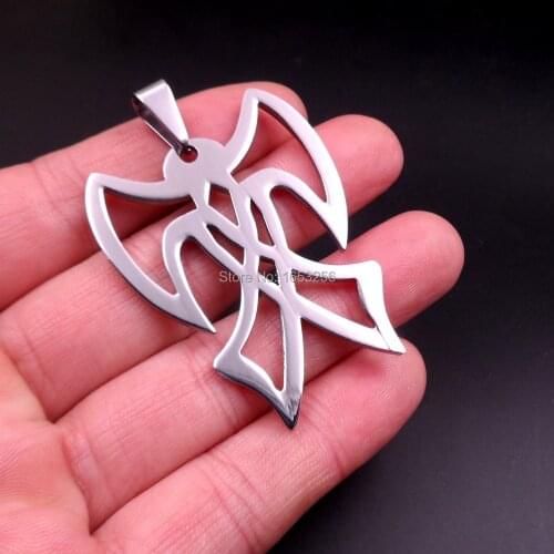 In bulk 5pcs lot 316l Stainless Steel large Unique axe design Pendant necklace chain 24'' For Mens