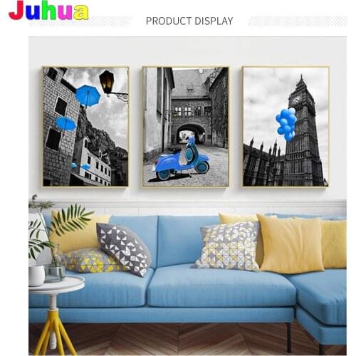 European City Landscape 5d DIY Diamond Painting full drill Balloon Umbrella Diamond Embroidery living room Decor nordic painting