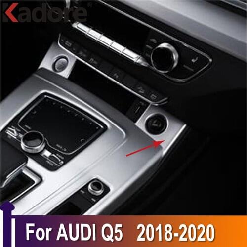 Car Accesories Interior For Audi Q5 2018 2019 2020 Car Cigarette Lighter Panel Cover Trim Frame Bezel Garnish Molding Decoration