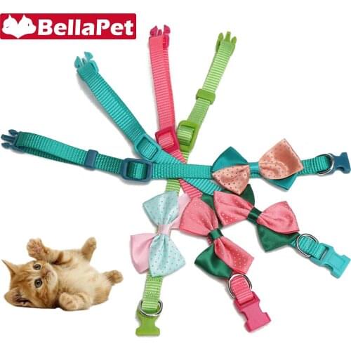 Flea Cat Collar Charm Cute Collar for Cats Necklace Quick Release Bowknot Cat Collar Safety Breakaway Cats Accessories