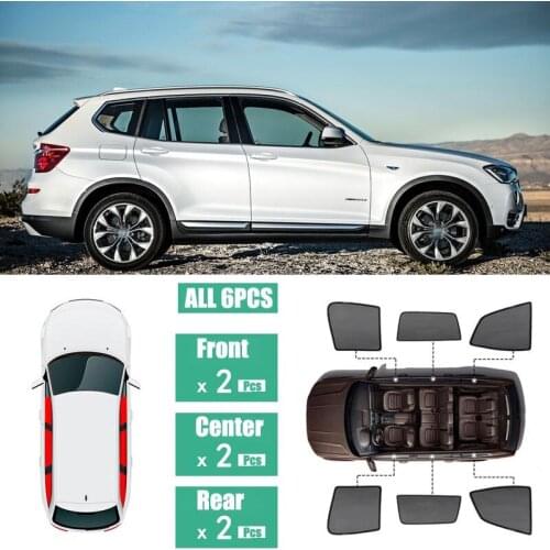 Side Windows Magnetic Sun Shade UV Protection Ray Blocking Mesh Visor Fit For BMW X3 2011-2018