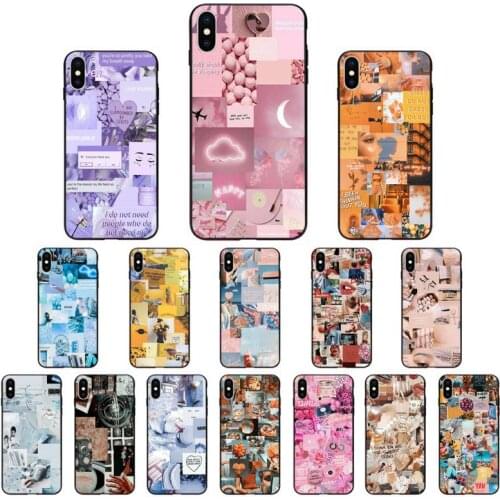 Yinuoda Aesthetic Collage Phone Cases for iphone 11 12 Mini Pro Max X XS MAX 6 6s 7 8 Plus 5 5S 5SE XR SE2020