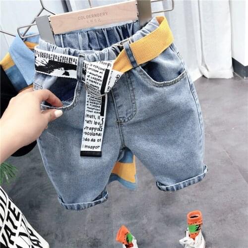 Boys Korean Loose and Comfortable Denim Pants 2020 Summer Newc Childrens Baby Boys Thin Calf-length Pants Boys Cropped Jeans