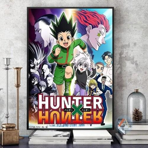 Hunter Anime Poster Classic Japanese Anime Canvas Poster Art Picture Modern Living Room Bedroom Frame Wall Decoration