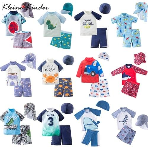Swimwear and Swimming Trunks for Boy 3 Pieces Baby Swimsuit UV Protection Childrens Bathing Suit Beachwear Kids 1-7 Years Old