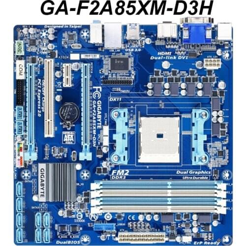 For GIGABYTE GA-F2A85XM-D3H Motherboard F2A85XM-D3H Socket FM2 For AMD A85X 64GB DDR3 Original Used Desktop Mainboard