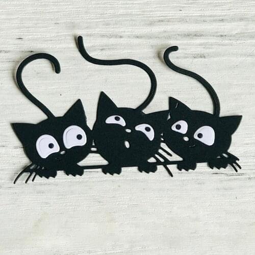 Metal cutting dies cut die mold Animal peeknig cat set decoration Scrapbook paper craft knife mould blade punch stencils dies