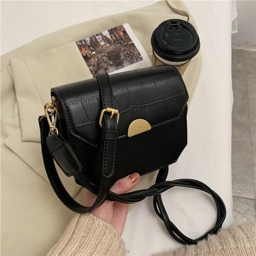 Fashion small square bag lady messenger bag casual small bag mobile phone bag wallet daily handbag solid color retro lady bag