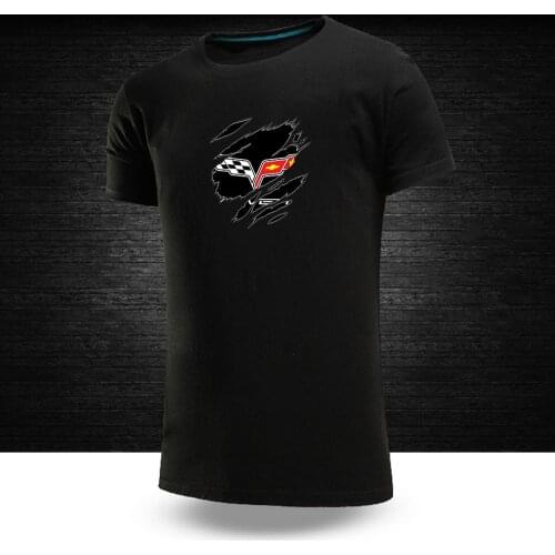 Corvette Logo 2021 Summer Men New T Shirt For Men O-Neck Tee Short Sleeve Plain T-Shirts Casual Summer Tee Tops