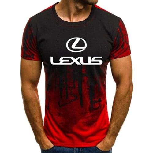 Mens Summer Short Sleeve Lexus Car Logo Mens T-shirt casual Cotton Gradient T shirts Fashion Hip Hop Harajuku Male Brand Tee N