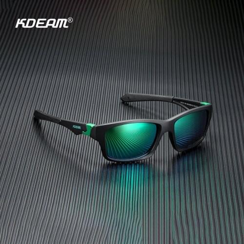 Cool Sport Sunglasses for Men KDEAM TR90 High Quality Lightweight Frame Driving Shades UV400 Mirror Lens With Free Box