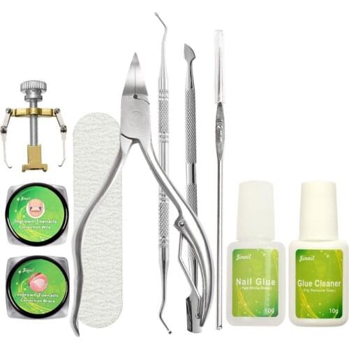 Ingrown Toenail Correction Tool Set Pedicure Ingrown Toe Nail Pedicure Elastic Patch Straightening Clip Brace With Glue
