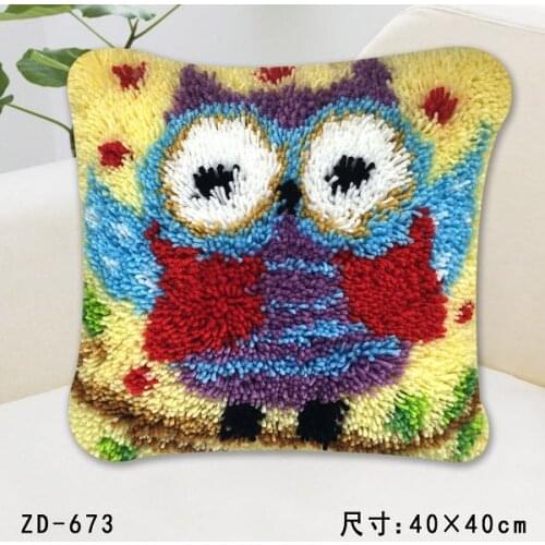 Animal Owl Needlework Pillowcase Latch hook rug kits back cushion Diy Carpet embroidery cross stitch thread embroidery kit