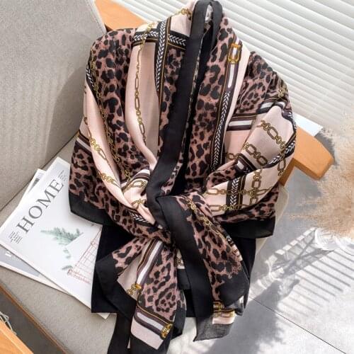 2021 Newest Women Leopard Printed Scarf Cotton Scarf Brand Scarf Luxury Scarf Quality Scarf Shawls Wraps