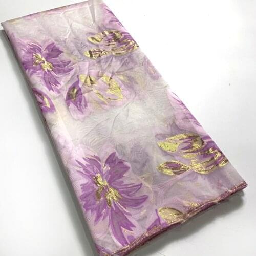 2021 Latest Purple African Jacquard Lace Fabric French Lace Embroidery Nigerian Brocade Lace Fabric For Wedding Dress VM5049