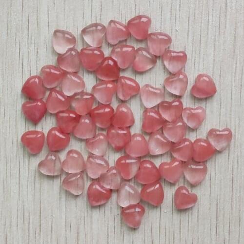 Wholesale 50pcs/lot Fashion watermonl red stone heart shape cab cabochons beads for jewelry Accessories making 10mm free