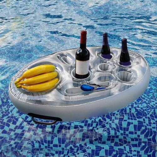 Simple Great Inflatable Drink Holder Cooler Table PVC Float Bar Tray Safe to Use for Swimming