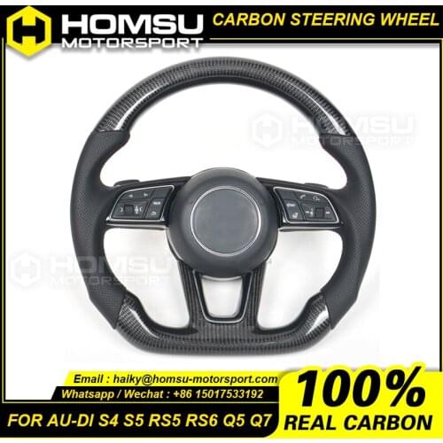 Drop shipping alcantar carbon fiber steering wheel For audi 2009-2016 A5 A6L A7 A8 L A3 A4L Drop shipping alcantar carbon fiber