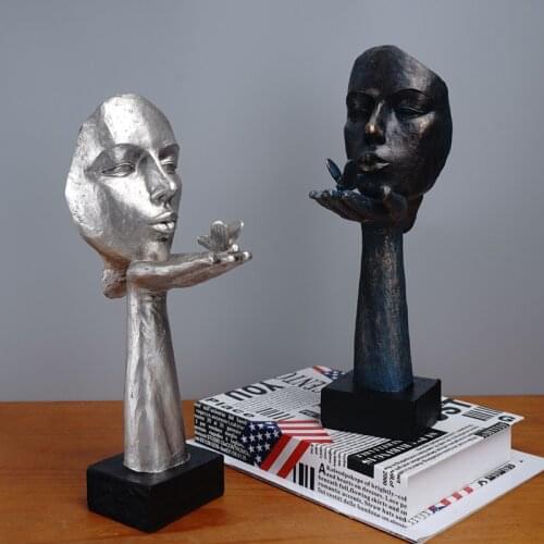 Resin Statue Vintage Skulptur Utopian Mask Home Decor Variety of Gold Sculpture Art Crafts Living Room Decoration Figurine