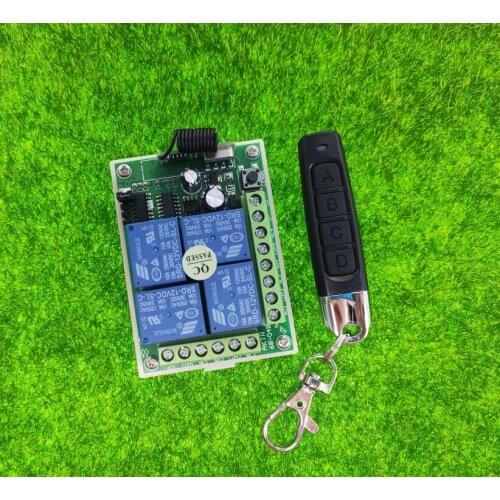 433mhz Universal DC 12V 10A 4 channel RF Wireless Remote Control system Receiver Transmitter Lighting