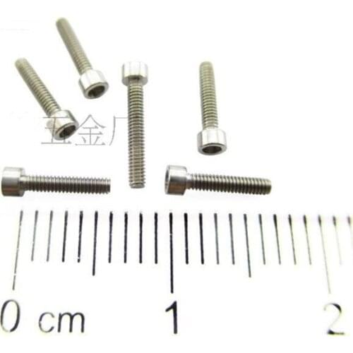 50pcs/lot M1.2-0.25*6 M1.2*6 Titanium hexgaon socket cap screw hex Ti screws M1.2