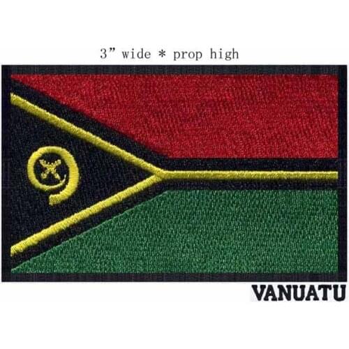 VANUATU embroidery flag patch 3" wide militar band patches iron on embroidered appliques