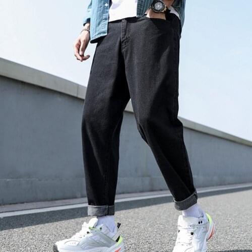 High quality Fashion Mens Jeans Pockets Soft Bottoms Men Solid Color Denim Pants for Going Out Casual Men Clothing Trousers