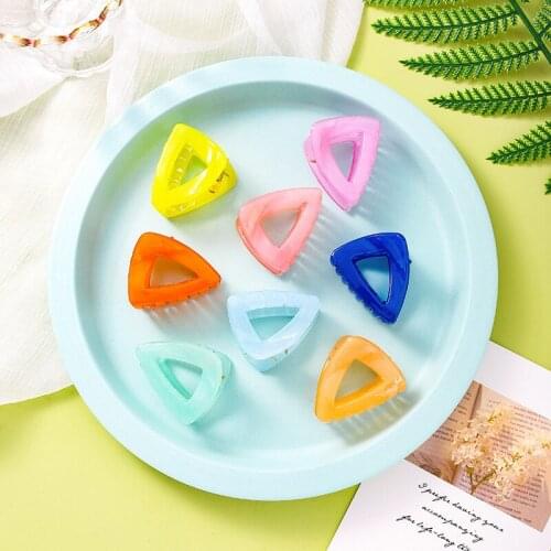 TIMEONLY Korean Fashion Resin Hair Claws Jelly Colors Hollow Geometrical Hairwear for Women Girls Beautiful Jewellery Hairpin