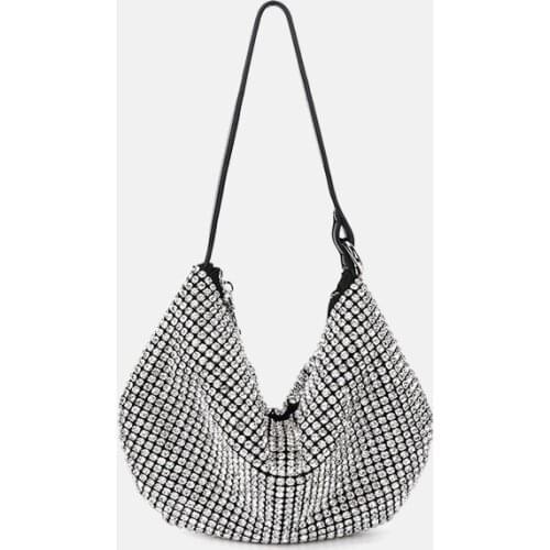 Hobo Design Luxury Women Crystal Diamond Handbag Chain Shoulder Bag Crossbody Soho Bag Disco Shoulder Bag Summer for Women 2021