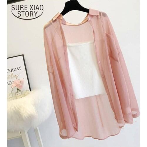 Blusa 2021 Women Thin Coat Casual Summer Sun Protection Clothes Female Cardigan Shirt Clothing Tops Blouse for Woman Covers 9932