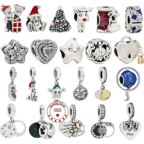 Winter Series S925 Sterling Silver Beads Stars and Snowflakes Charm Fit Pandora Bracelet Christmas Jewelry