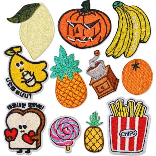 New 1pc Fruit Watermelon Strawberry Pineapple Avocado Fruit Embroidery Patches for Clothing Iron on Clothes Appliques Badge