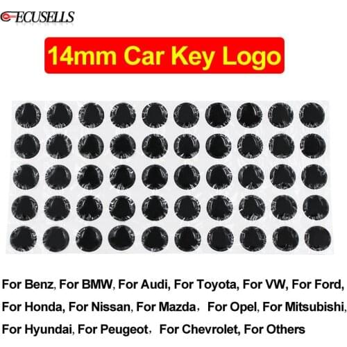 10/20/50/100Pcs 14mm Resin Epoxy Crystal Car Key Logo Folding Remote Key Logo Sticker Key Emblem for KD / VVDI Remote Car Key