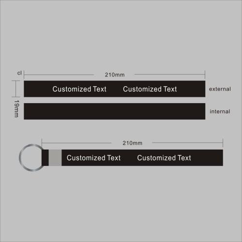100pcs/lot 19mm width personalized text custom silicone keychain customized logo keyring key ring holder for promotion