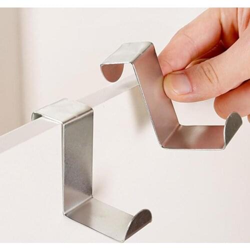 2pcs Cabinet Clothes Hanger Hook Multipurpose Steel Hooks Kitchen Storage Hanger Towel Holder Cabinet Clothes Hanger