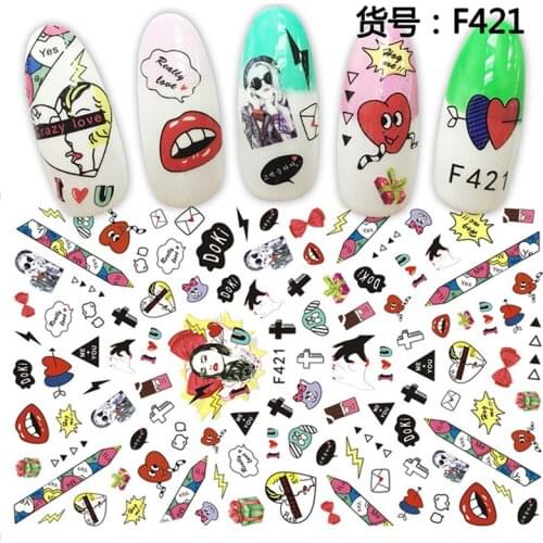 3D Back glue Nail decal Nail sticker Nail decoration Nail art Nail tool Nail ornament