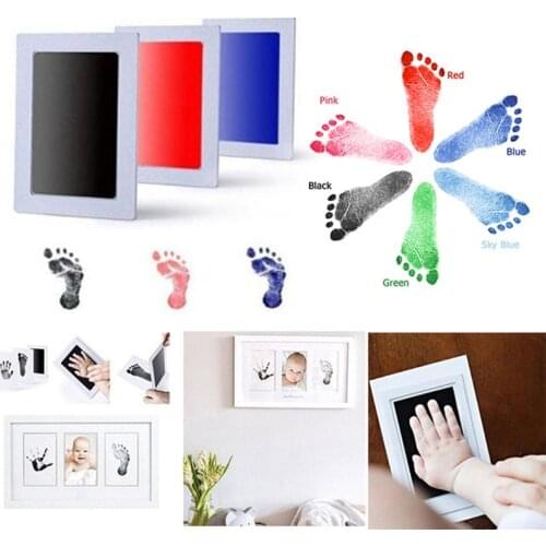 Safe Non-toxic Baby Footprints Handprint No Touch Skin Inkless Ink Pads Kits for 0-6 months Newborn Pet Dog Paw Prints Souvenir