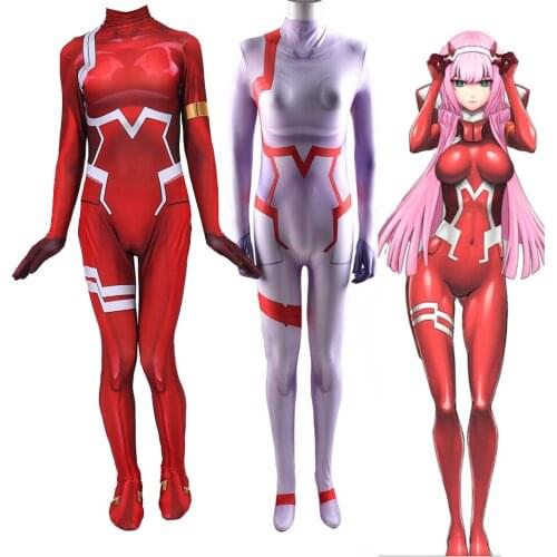 DARLING in the FRANXX 02 Zero Two Cosplay Costume Adults Kids Anime Zentai Suit Unisex 3D Printed Fullbody Bodysuit