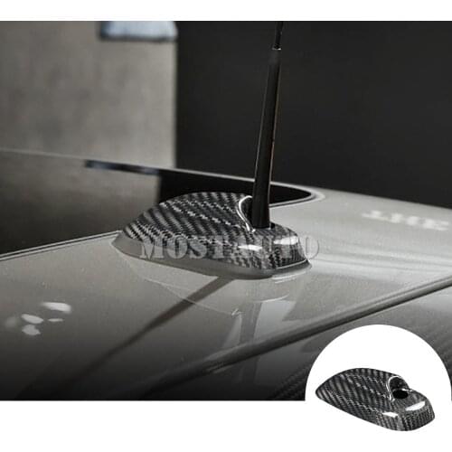 For Mini Cooper F55 F56 2013-2019 Real Carbon Fiber Exterior Car Roof Shark Fin Antenna Cover Trim Black/Red 1pcs