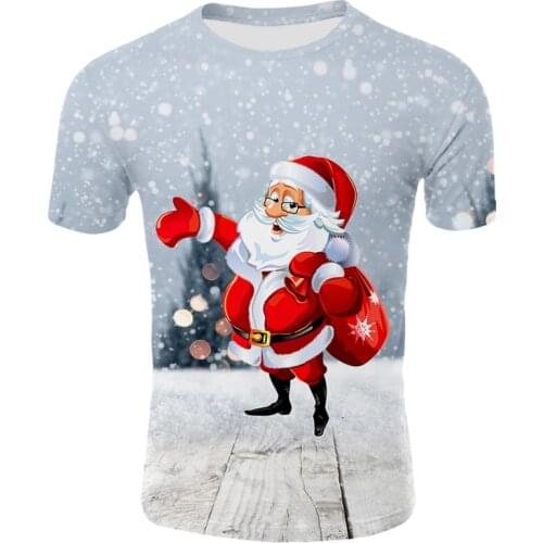 Santa Claus 3d Tshirt Women Men Casual Short Sleeve Tops Funny Streetwear Clothing Unisex Christmas T shirt Plus Size