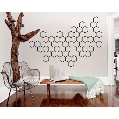 Geometric Wall Art Decal Modern Office Decor Molecules Abstract Art Wall Sticker Home Decoration Living Room Bedroom Mural G234