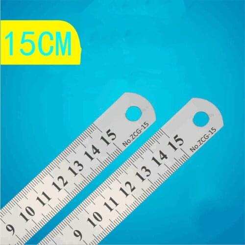 Stationery brand 15cm ruler steel ruler lackadaisical straight stainless steel ruler Double side scale y